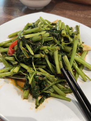 Sambal Kangkong ~ 15/8/24 at Zhenyi Veggie Place 真一素食坊 in Northeast Singapore