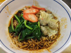 Wanton Noodles (i changed to Mee Pok) at Zhenyi Veggie Place 真一素食坊 in Northeast Singapore