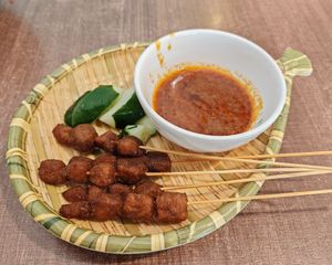 Satay at Zhenyi Veggie Place 真一素食坊 in Northeast Singapore