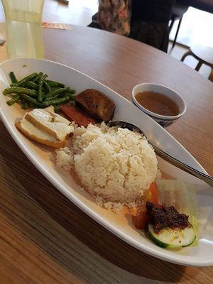 Nasi Lemak at Zhenyi Veggie Place 真一素食坊 in Northeast Singapore