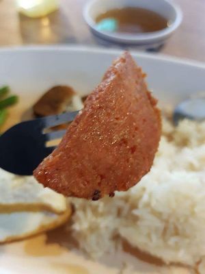 Luncheon "meat" at Zhenyi Veggie Place 真一素食坊 in Northeast Singapore