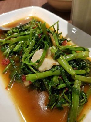 Kangkong chilli at Zhenyi Veggie Place 真一素食坊 in Northeast Singapore