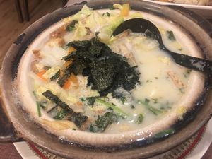 Fish soup claypot (small) $10 at Zhenyi Veggie Place 真一素食坊 in Northeast Singapore