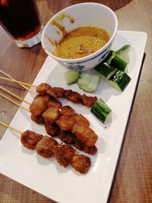 Vegetarian satay at Zhenyi Veggie Place 真一素食坊 in Northeast Singapore
