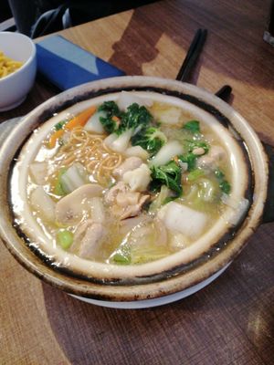 Craypot noodles at Zhenyi Veggie Place 真一素食坊 in Northeast Singapore