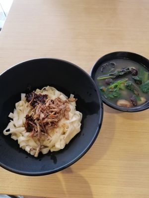 Chilli ban mian at Zhenyi Veggie Place 真一素食坊 in Northeast Singapore