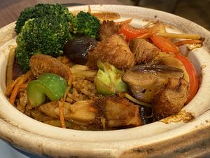 Claypot rice  at Zhenyi Veggie Place 真一素食坊 in Northeast Singapore