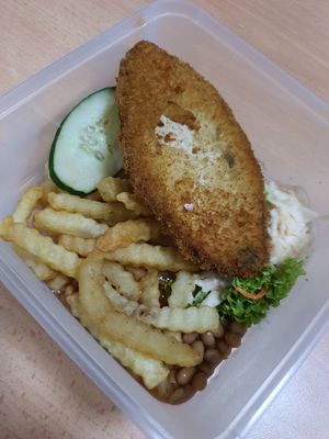 Fish & Chips ~ Foodpanda at Zhenyi Veggie Place 真一素食坊 in Northeast Singapore
