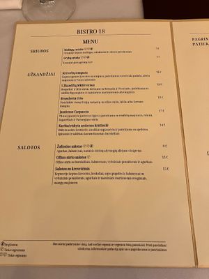  at Bistro 18 in Vilnius