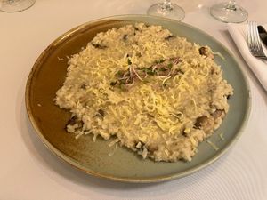 Mushroom risotto at Bistro 18 in Vilnius