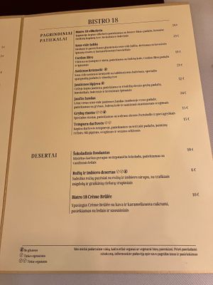  at Bistro 18 in Vilnius