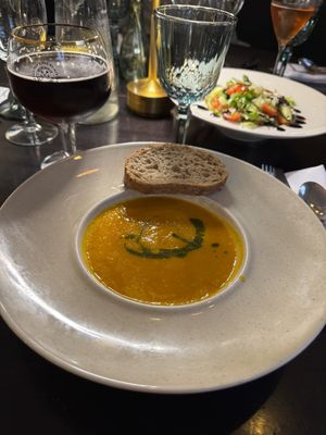 Pumpkin soup   at Bistro 18 in Vilnius