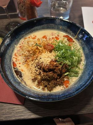 Vegan ramen with soy milk broth  at SIN Ramen in Stockholm