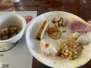 Plateful round 3  at Shanbenzhai Vegetarian Cafeteria in Qujing