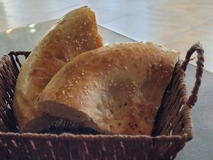 Bread is vegan at Bukhara Tower Restaurant in Bukhara