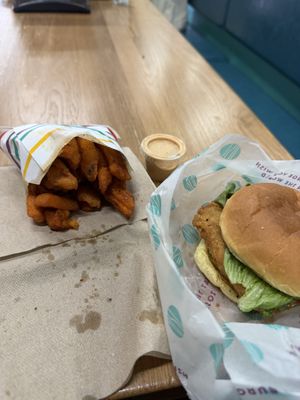 Chicken sandwich  at PLNT Burger in Brookline