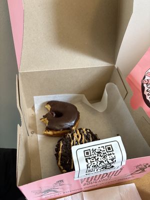 Chocolate & old dirty bastard   at Voodoo Doughnut in Seattle