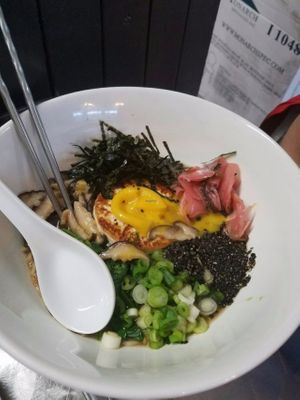 Dinner Ramen bowl. Best dinner I could ask for on a cold day! at Doug McNish Public Kitchen in Toronto