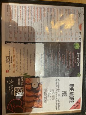 Menu with vegan labels   at One More Pie in New Orleans
