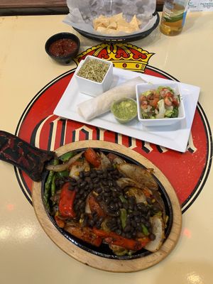 Veganized Vegetable and Bean Fajitas (no dairy) at Las Tortillas in Rosemount