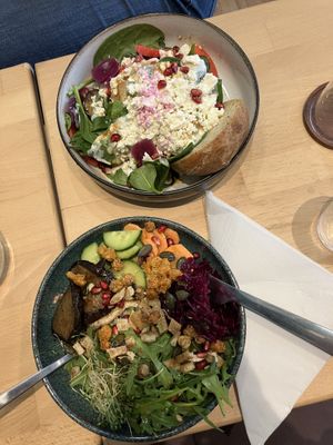 Bowl vegetarian with Feta and Bowl vegan  at Enzyme in Montpellier
