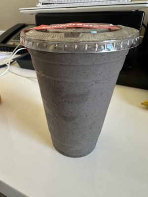 Peanut butter protein with a bunch of add ons!  Spirulina, blueberry and kale!  So easy to customize!  at The Antidote Juice in New Orleans