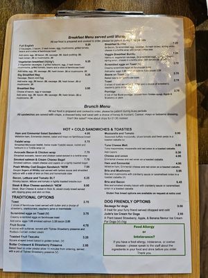 Menu at Just One More Bike in Horncastle