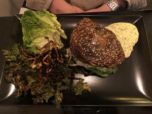 Portobello mushroom burger   at 42 Degrés in Paris