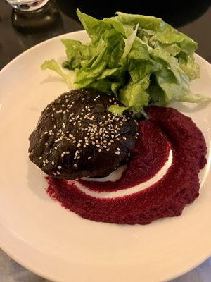 Main course was a portobello mushroom burger thing….really really tasty, hard to believe it was raw food  at 42 Degrés in Paris