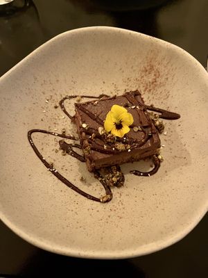 Dessert…chocolate tart…nice and dense and chocolatey and perfect   at 42 Degrés in Paris