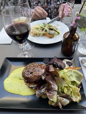 Portobello Mushroom Burger + Celery Soul  at 42 Degrés in Paris