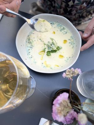 Cold celery soup  at 42 Degrés in Paris