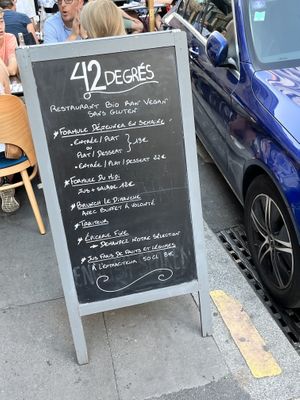 Menue  at 42 Degrés in Paris