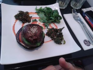 champignon hamburger at 42 Degrés in Paris