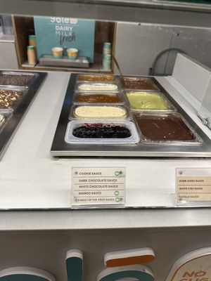 Vegan ice cream options  at Yolé in East London