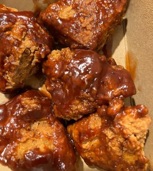 Wings with BBQ sauce at Shahar in Louisville