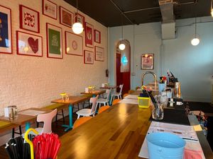 dining area at Shahar in Louisville