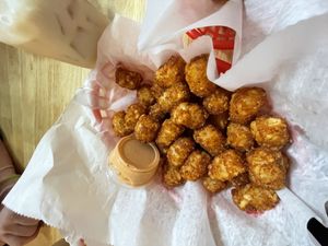 Tots with house sauce #Veganuary at Shahar in Louisville