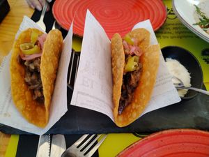 Trampantojo de morcilla y parmesano at Gastrobar La Fábrica Brew Pub in Cartagena