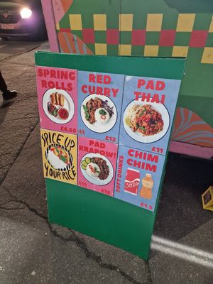 Typical menu at Chim Chim in Norwich