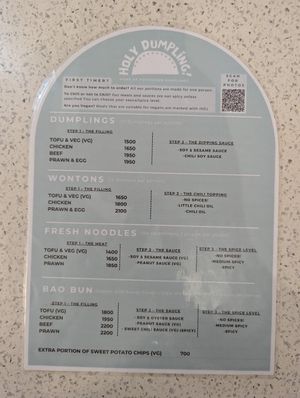 Menu page 1 of 2 at Holy Dumpling! in Colombo