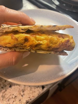 Breakfast sandwich in pita bread   at Chef Victor Andrade in Amesbury