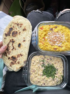 Curry chickpea salad with coconut, pepper, apple, scallion, and chickpea salad of the sea   at Chef Victor Andrade in Amesbury