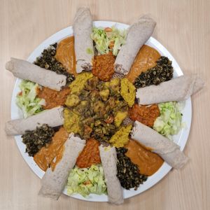 Eritrean mix dish #Veganuary at Brhan  in Lelystad