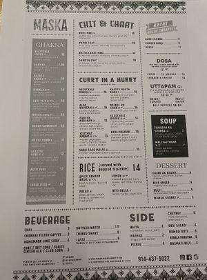 Menu   at MASKA in Hartsdale