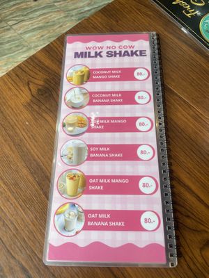Milk Shake Menu  at Mini House in Ao Nang