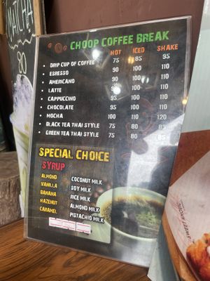 Plant-based milk options for drinks  at Mini House in Ao Nang
