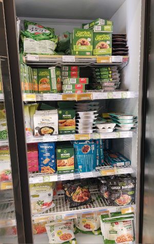 Vegan mock meat at Sklavenitis in Rhodes