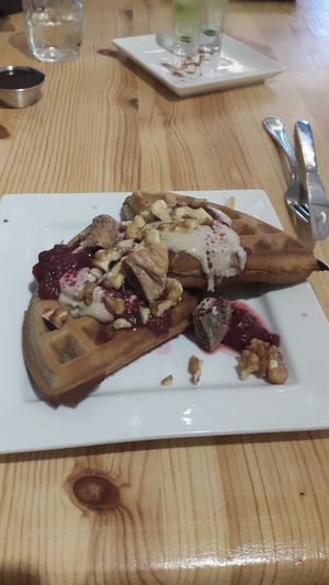 Waffles at The Green Moustache - Lorimer Rd in Whistler