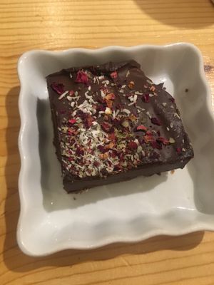 Chocolate avocado tart (dooo iiiit) at The Green Moustache - Lorimer Rd in Whistler